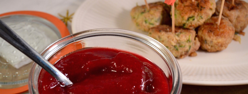 Recept cranberrysaus met kipgehaktballetjes